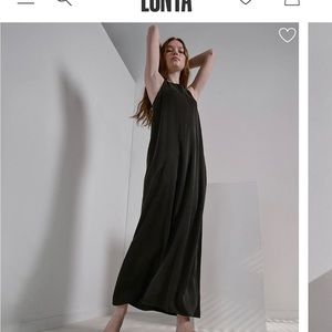 Lunya Washable Silk Racer Dress - S - Navy